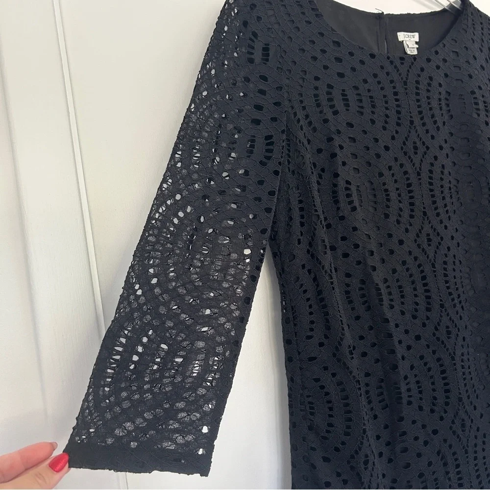 J. Crew Lace Dress long sleeve black - Picture 5 of 9